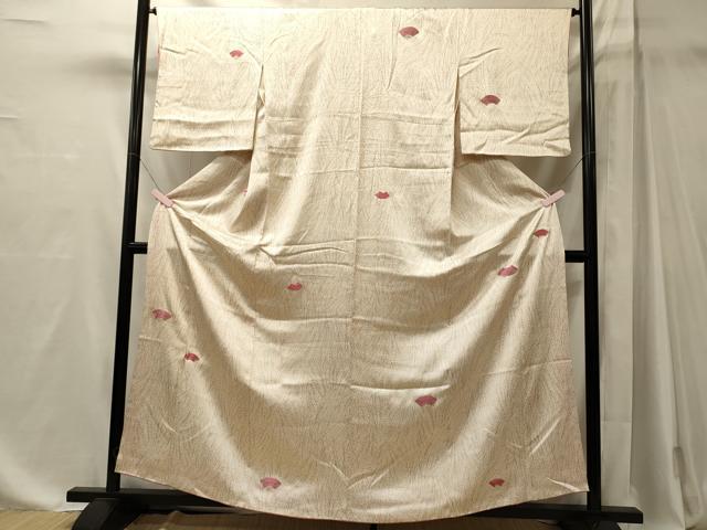 平和屋着物■上質な小紋 駒刺繍 地紙文 正絹 逸品 CABM1083oy