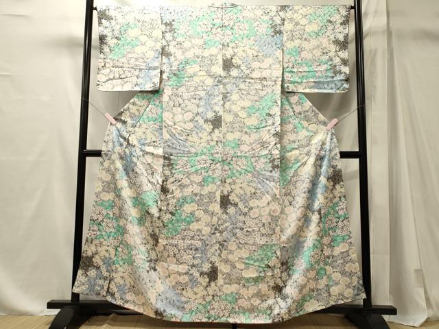 平和屋着物■上質な小紋 草花文 正絹 逸品 CABM1085oy