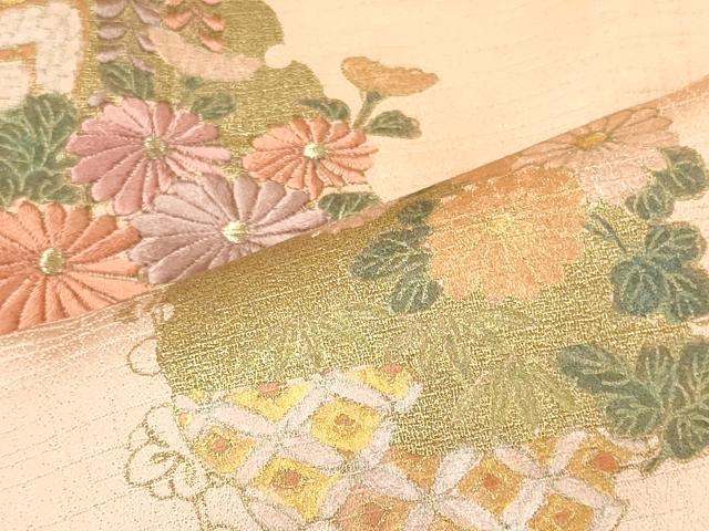 平和屋着物■訪問着 刺繍 雪輪花松文 暈し染め 金彩 正絹 逸品 未使用 CABM1095oy