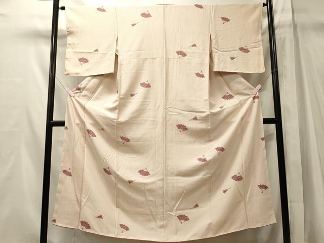 平和屋着物■上質な小紋 檜扇文 正絹 逸品 未使用 CABM1103oy