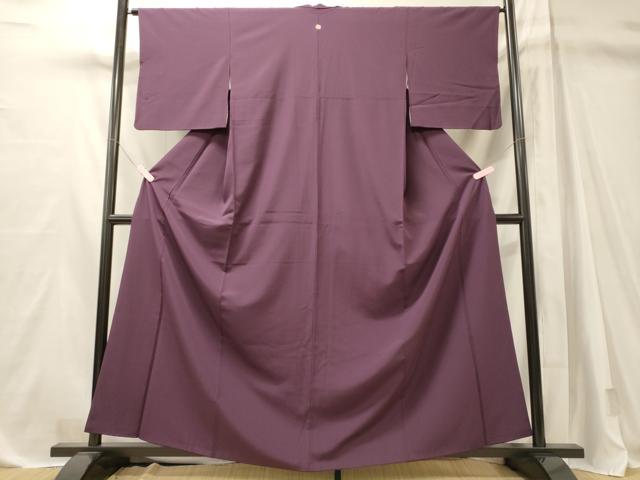平和屋着物■上質な色無地 蒲葡色 正絹 逸品 CABM1118oy