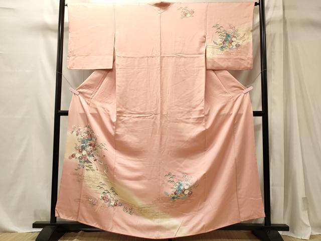 平和屋着物■訪問着 几帳流水花文 暈し染め 金彩 正絹 逸品 CABM1121oy