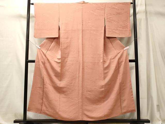 平和屋着物■上質な色無地 雪芝地紋 宍色 正絹 逸品 CABM1124oy