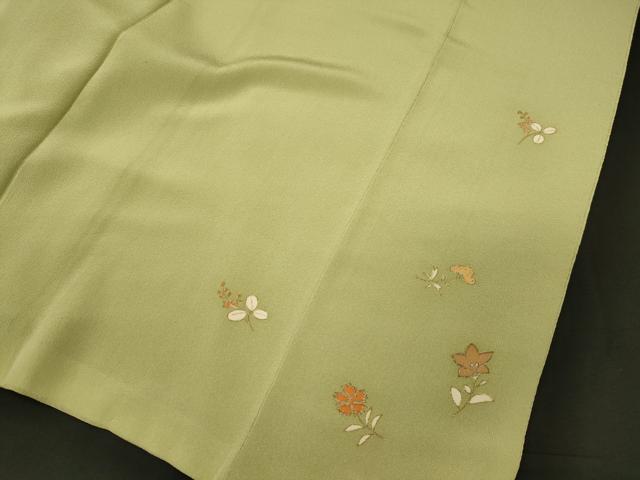 平和屋着物■上質な色無地 若菜色 正絹 逸品 CABM1126oy