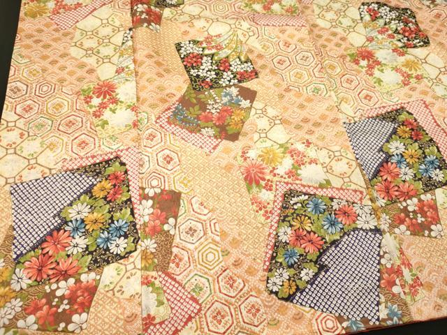 平和屋着物■上質な小紋 吉祥色紙重ね花文 やまと誂製 正絹 逸品 CABM1128oy