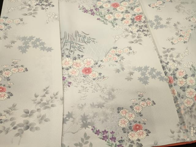 平和屋着物■上質な小紋 草花文 暈し染め 正絹 逸品 未使用 CABM1129oy