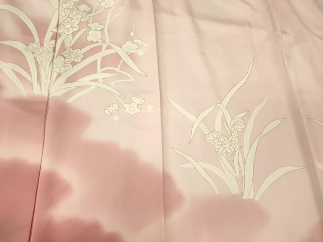 平和屋着物■訪問着 刺繍 草花文 暈し染め 金彩 正絹 逸品 未使用 CABM1134oy