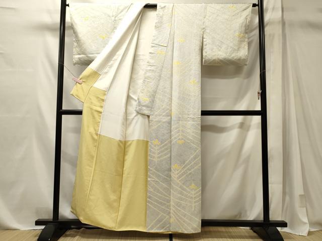平和屋着物■上質な小紋 絞り 松葉文 正絹 逸品 CABM1138oy