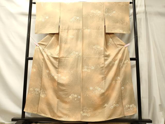 平和屋着物■上質な小紋 地紋起こし 草花文 暈し染め 正絹 逸品 CABM1147oy