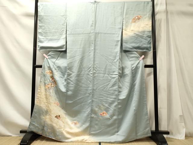 平和屋着物■訪問着 扇面花文 暈し染め 金銀彩 正絹 逸品 未使用 CABM1161oy