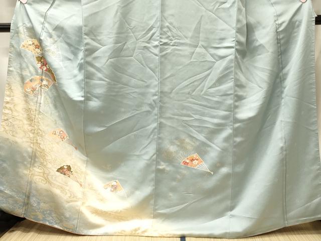 平和屋着物■訪問着 扇面花文 暈し染め 金銀彩 正絹 逸品 未使用 CABM1161oy