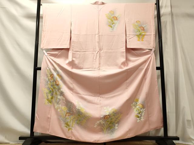 平和屋着物■中国三大刺繍 相良刺繍 訪問着 草花文 暈し染め 金彩 正絹 逸品 CABM1198oy