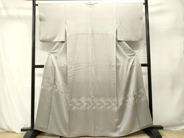 平和屋着物■訪問着 絞り 菱花文 銀糸 正絹 逸品 CABM1239ev