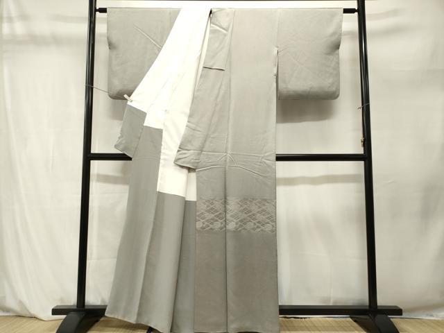 平和屋着物■訪問着 絞り 菱花文 銀糸 正絹 逸品 CABM1239ev