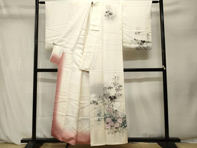 平和屋着物■訪問着 作家物 枝花文 暈し染め 金彩 正絹 逸品 CABM1245ev