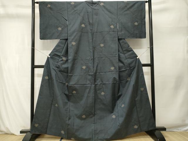 平和屋着物■本場大島紬 7マルキ 草花文 正絹 逸品 CABM1255ev