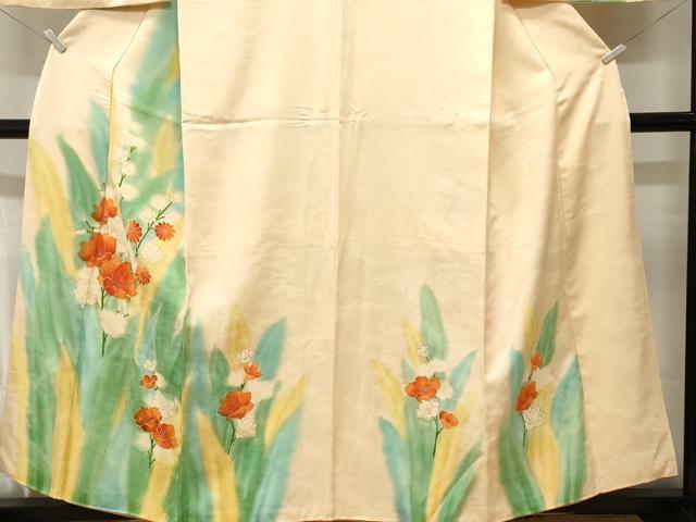 平和屋着物■訪問着 駒刺繍 草花文 暈し染め 金彩 正絹 逸品 CABM1270ev