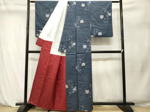 平和屋着物■上質な紬 蔦の葉枝花文 正絹 逸品 CABM1273ev