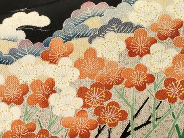 平和屋着物■豪華黒留袖 松竹梅文 正絹 逸品 CABM1282ev