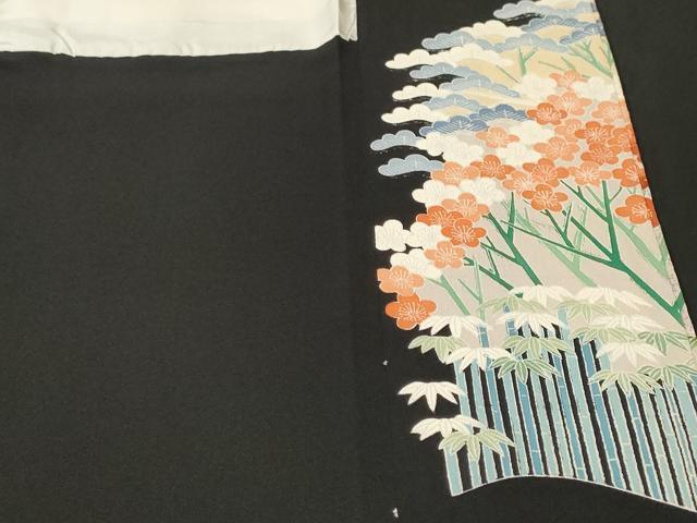 平和屋着物■豪華黒留袖 松竹梅文 正絹 逸品 CABM1282ev