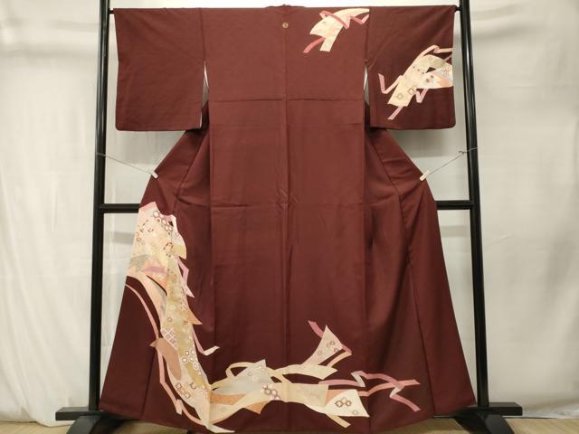 平和屋着物■訪問着 刺繍 鬘帯吉祥花文 暈し染め 金彩 正絹 逸品 CABM1310ev
