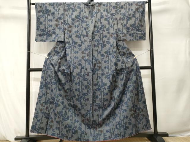 平和屋着物■本場大島紬 7マルキ 更紗枝花文 正絹 逸品 CABM1316ev