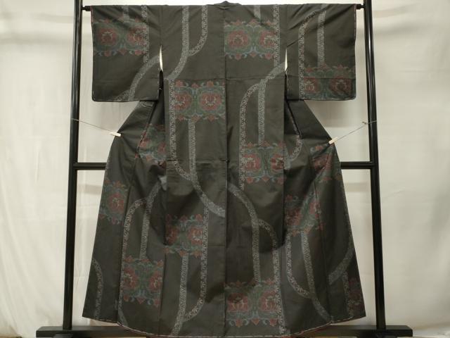 平和屋着物■本場大島紬 7マルキ 吉祥花文 正絹 逸品 CABM1317ev