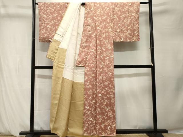 平和屋着物■上質な小紋 枝花文 金彩 正絹 逸品 CABM1318ev