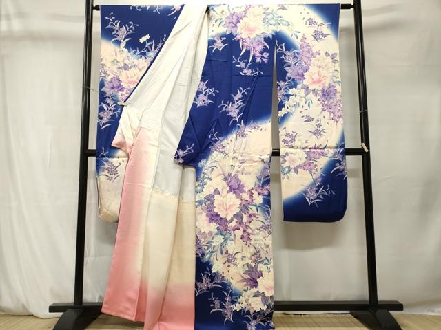 平和屋着物■豪華振袖 草花文 暈し染め 正絹 逸品 CABM1323ev