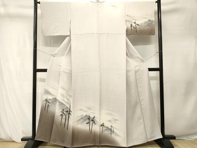 平和屋着物■訪問着 遠山樹林文 暈し染め 鬼しぼ縮緬 正絹 逸品 CABM1325ev