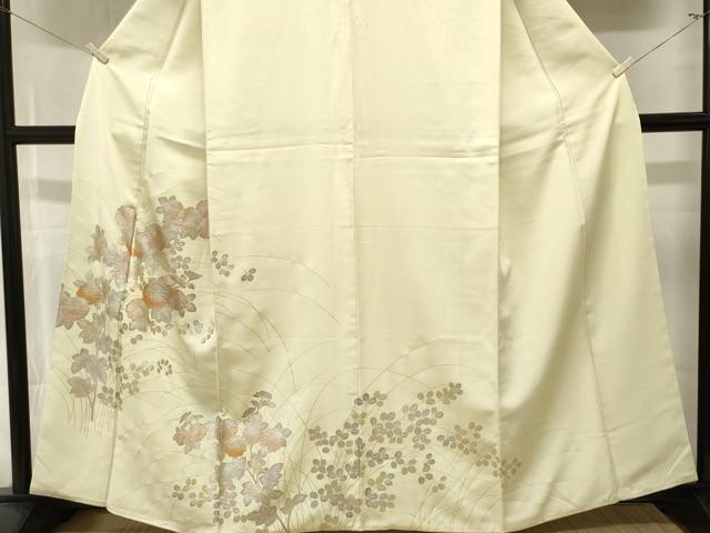 平和屋着物■訪問着 萩 草花文 金銀彩 正絹 逸品 CABM1336ev