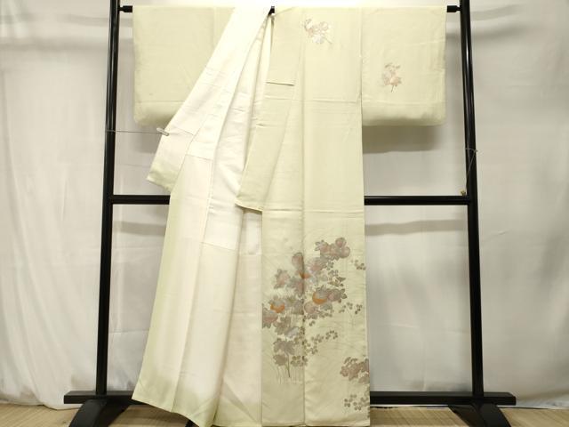平和屋着物■訪問着 萩 草花文 金銀彩 正絹 逸品 CABM1336ev