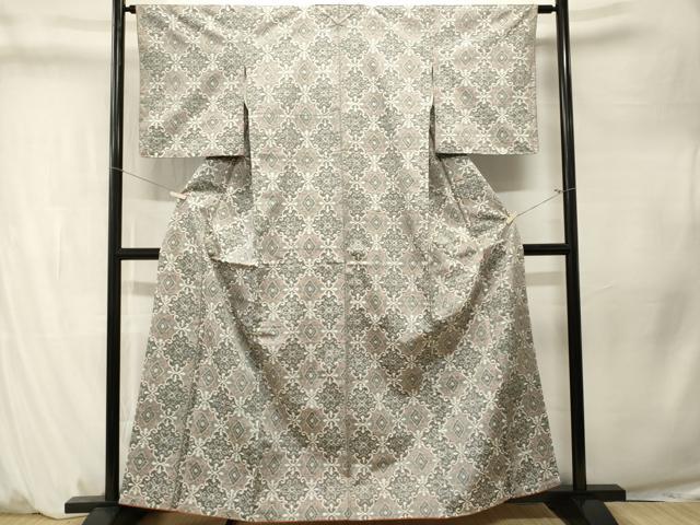 平和屋着物■上質な紬 幾何学文 正絹 逸品 CABM1338ev