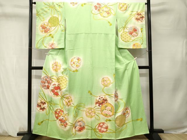 平和屋着物■訪問着 雪輪重ね結び紐文 暈し染め 金彩 正絹 逸品 CABM1340ev