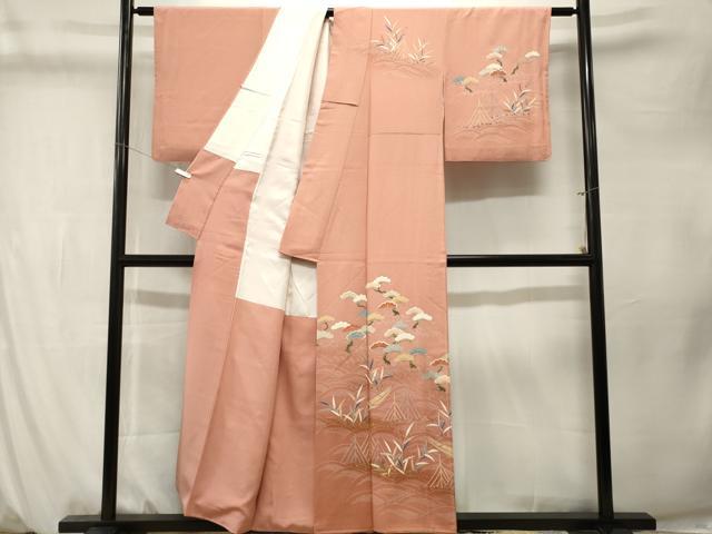 平和屋着物■訪問着 舟 浜松文 暈し染め 金彩 正絹 逸品 CABM1346ev