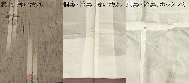 平和屋着物■上質な紬 草花文 正絹 逸品 CABM1360ev