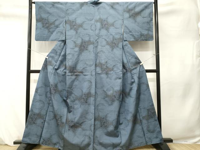 平和屋着物■上質な紬 雪輪重ね花文 正絹 逸品 CABM1378ev