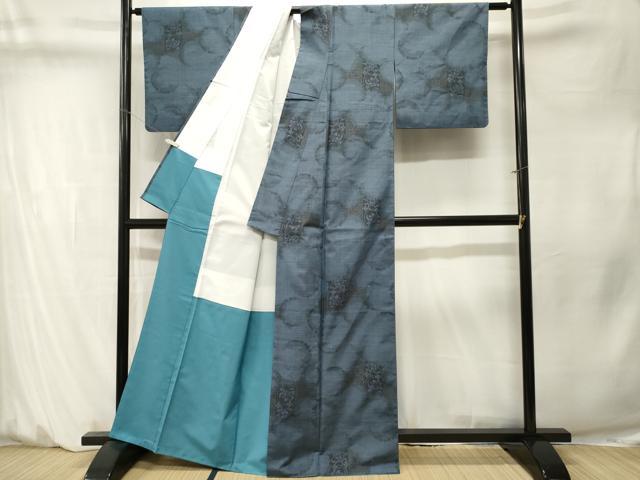 平和屋着物■上質な紬 雪輪重ね花文 正絹 逸品 CABM1378ev