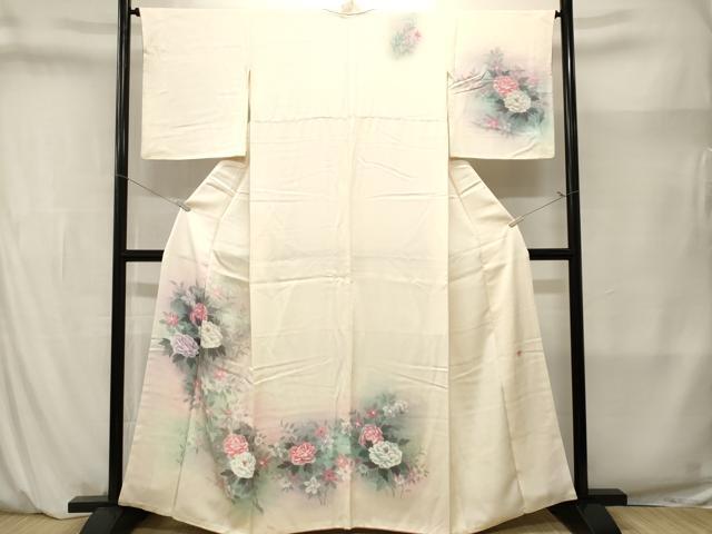 平和屋着物■訪問着 作家物 枝花文 暈し染め 正絹 逸品 CABM1411ev