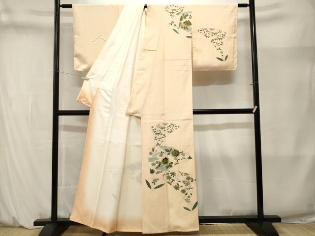 平和屋着物■訪問着 流水草花文 金彩 正絹 逸品 CABM1412ev