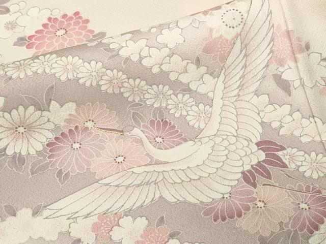 平和屋着物■訪問着 飛鶴草花文 暈し染め 金彩 正絹 逸品 CABM1443ev