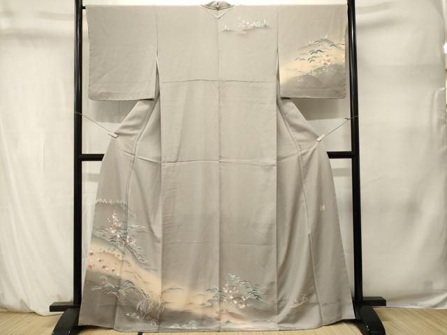 平和屋着物■訪問着 作家物 籬枝梅松文 暈し染め 正絹 逸品 CABM1447ev