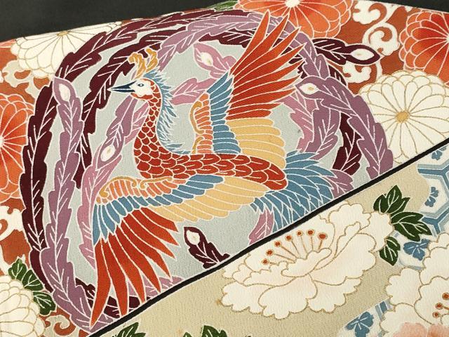平和屋着物■豪華黒留袖 鳳凰吉祥花唐草文 金彩 正絹 逸品 CABM1482ev