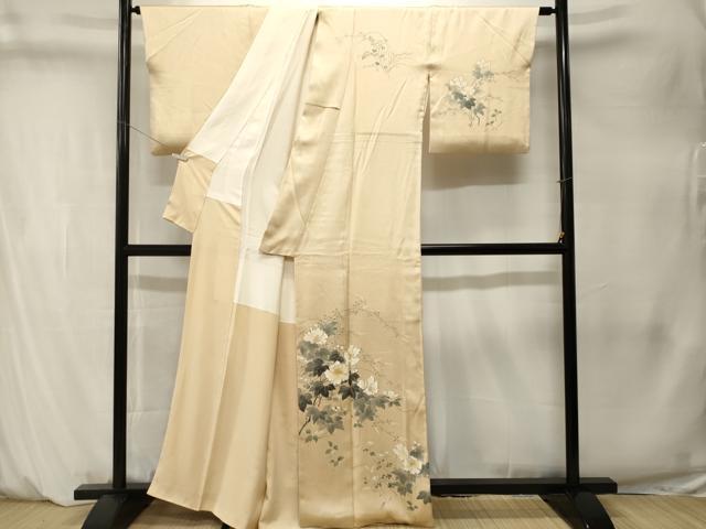 平和屋着物■訪問着 刺繍 枝花文 暈し染め 正絹 逸品 CABM1496ev