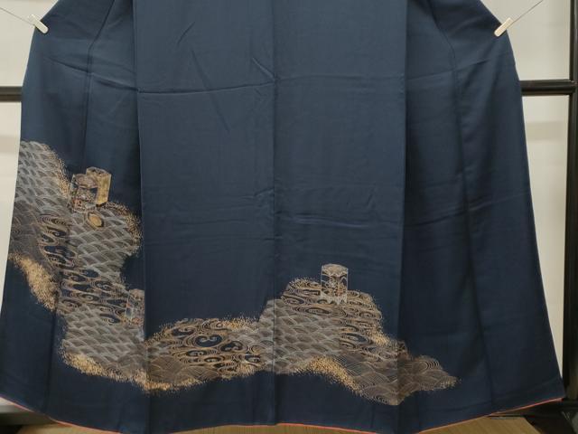 平和屋着物■訪問着 流水貝桶草花文 金彩 正絹 逸品 CABM1498ev
