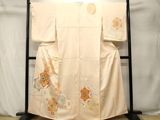 平和屋着物■訪問着 刺繍 源氏車花文 正絹 逸品 CABM1499ev