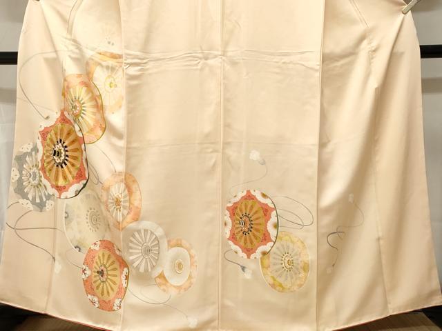 平和屋着物■訪問着 刺繍 源氏車花文 正絹 逸品 CABM1499ev