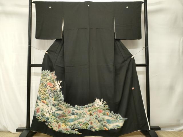 平和屋着物■豪華黒留袖 作家物 御所解文 暈し染め 正絹 逸品 CABM1509ev