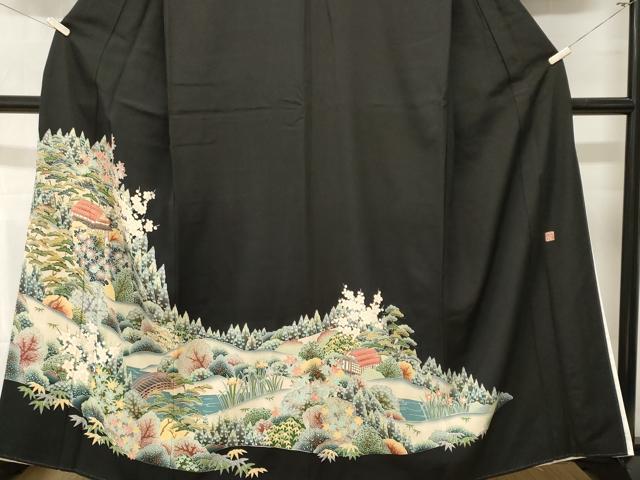 平和屋着物■豪華黒留袖 作家物 御所解文 暈し染め 正絹 逸品 CABM1509ev