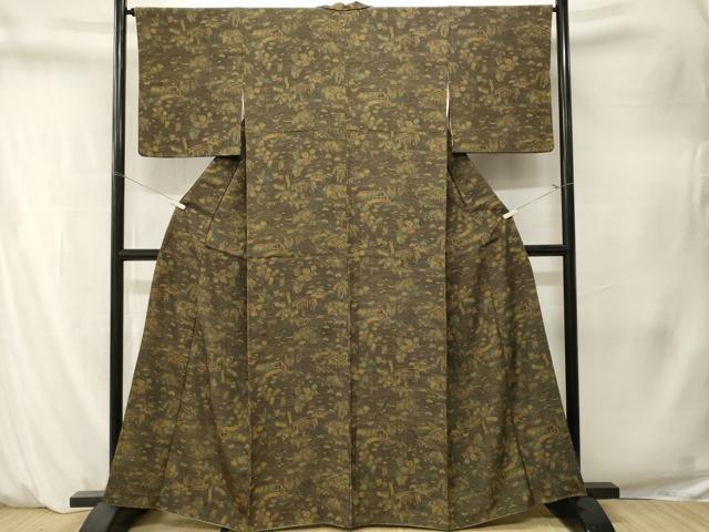 平和屋着物■上質な小紋 御所解文 正絹 逸品 CABM1511ev